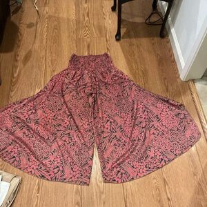 Peach and Green Patterned Pants